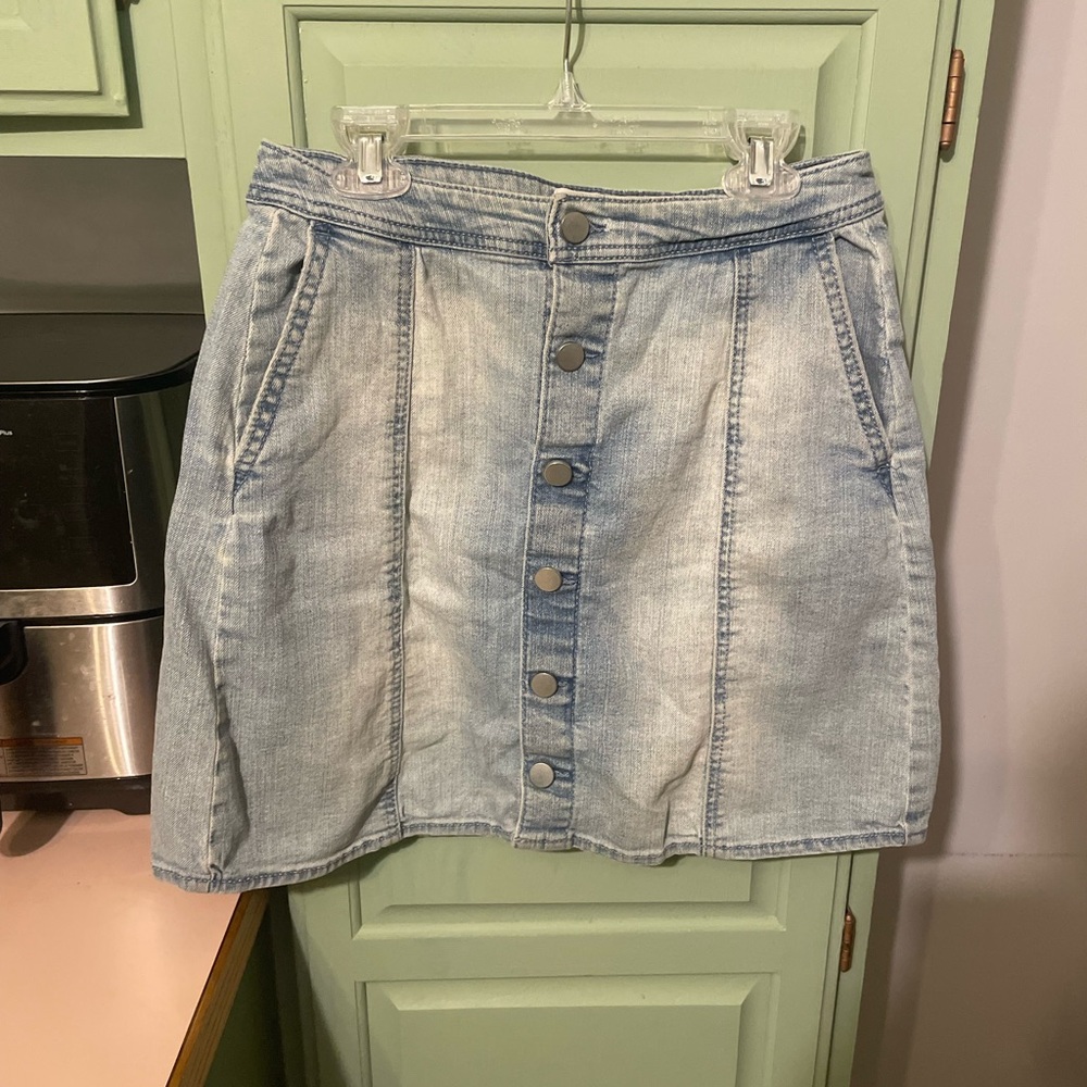 A New Day Demin Skirt with Silver Buttons